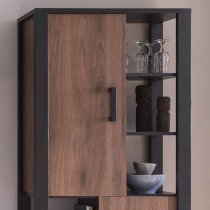 North Wooden Display Cabinet Tall With 2 Doors In Okapi Walnut