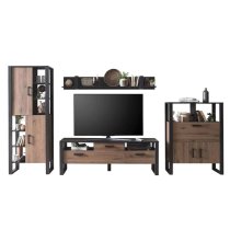 North Wooden Living Room Furniture Set 1 In Okapi Walnut