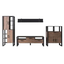 North Wooden Living Room Furniture Set 1 In Okapi Walnut