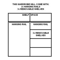 Allen Wardrobe With 2 Sliding Doors In Matt White