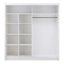 Allen Large Wardrobe With 2 Mirrored Sliding Doors In Matt White