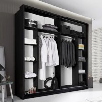 Allen Large Wardrobe With 2 Sliding Doors In Matt Black