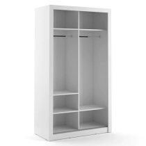 Aliso Wardrobe With 2 Mirrored Sliding Doors In Matt White