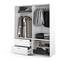 Aliso Wardrobe With 2 Sliding Doors With Drawers In Matt White