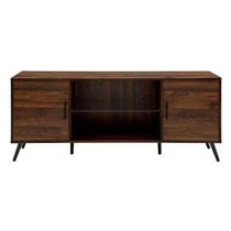 Bowie Wooden TV Stand Mid Century In Dark Walnut