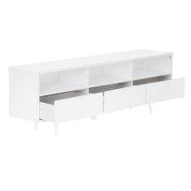 Clinton Wooden TV Stand With 3 Drawers In White