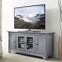 Clisson Wooden TV Stand With 4 Doors In Antique Grey