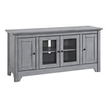 Clisson Wooden TV Stand With 4 Doors In Antique Grey