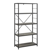 Dublin Wooden Bookcase With 4 Shelves In Grey