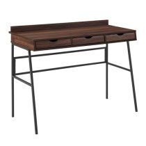 Hawley Wooden Laptop Desk Angled With 3 Drawers In Dark Walnut