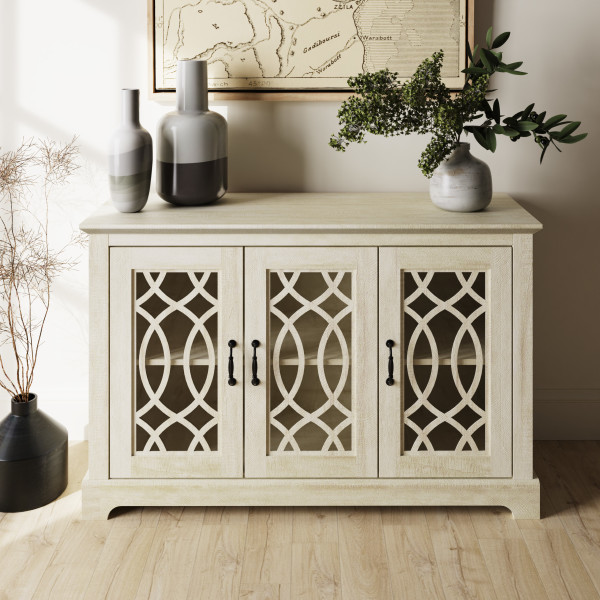 Arcata Wooden Sideboard With 3 Doors In Dusty Grey Oak