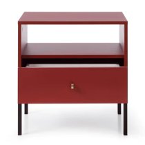 Malibu Wooden Side Table With 1 Drawer In Red