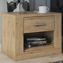 Ionia Wooden Bedside Cabinet With 1 Drawer In Shetland Oak