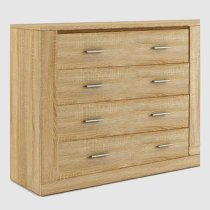 Ionia Wooden Chest Of 4 Drawers In Shetland Oak