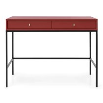 Malibu Wooden Computer Desk With 2 Drawers In Red