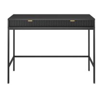 Napa Wooden Laptop Desk With 2 Drawers In Matt Black