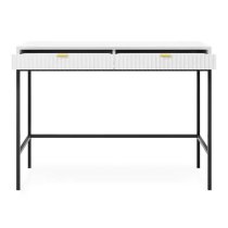 Napa Wooden Laptop Desk With 2 Drawers In Matt White