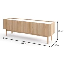 Belton Wooden TV Stand With 3 Doors In Riviera Oak