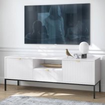 Napa Wooden TV Stand With 2 Doors In Matt White