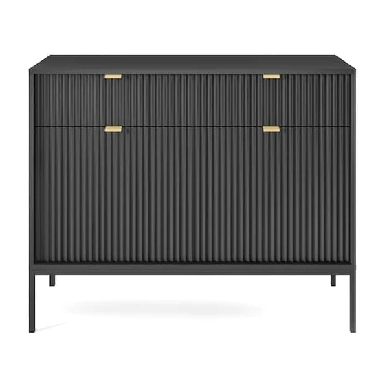 Napa Wooden Sideboard With 2 Doors 2 Drawers In Matt Black