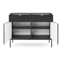 Napa Wooden Sideboard With 2 Doors 2 Drawers In Matt Black