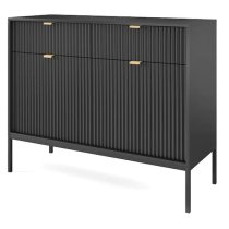 Napa Wooden Sideboard With 2 Doors 2 Drawers In Matt Black