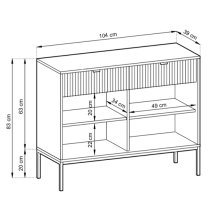 Napa Wooden Sideboard With 2 Doors 2 Drawers In Matt Black