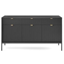 Napa Wooden Sideboard With 3 Doors 3 Drawers In Matt Black