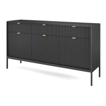 Napa Wooden Sideboard With 3 Doors 3 Drawers In Matt Black