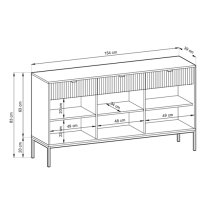 Napa Wooden Sideboard With 3 Doors 3 Drawers In Matt Black