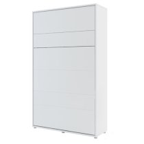 Cortez Wooden Single Bed Wall Vertical In Matt White With LED