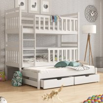 Kinder Wooden Bunk Bed And Trundle In White