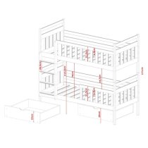 Marion Bunk Bed And Storage In Grey With Foam Mattresses