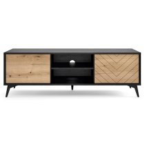 Dale Wooden TV Stand With 2 Doors In Evoke Oak