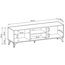 Dale Wooden TV Stand With 2 Doors In Evoke Oak