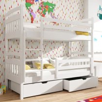 Galena Wooden Bunk Bed With Storage In Matt White