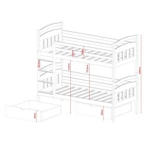 Galena Wooden Bunk Bed With Storage In Matt White