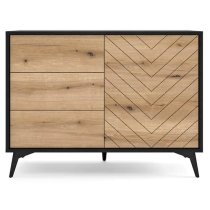 Dale Wooden Sideboard With 1 Door 3 Drawers In Evoke Oak