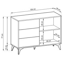 Dale Wooden Sideboard With 1 Door 3 Drawers In Evoke Oak