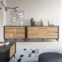 Dale Wooden Sideboard With 1 Door 3 Drawers In Evoke Oak