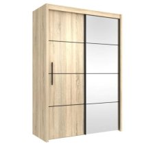 Idaho Mirrored Wardrobe With 2 Sliding Doors In Sonoma Oak