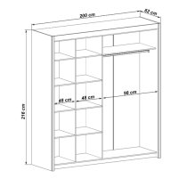 Idaho Wooden Wardrobe With 2 Sliding Doors In Graphite