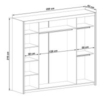 Idaho Mirrored Wardrobe With 3 Sliding Doors In Graphite