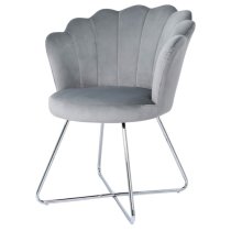 Vestal Fabric Accent Chair Ariel Shell Back In Silver