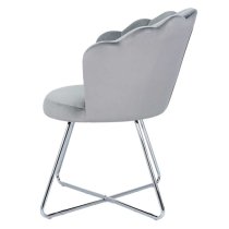 Vestal Fabric Accent Chair Ariel Shell Back In Silver