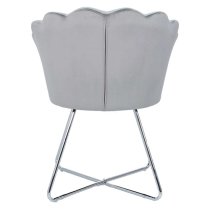 Vestal Fabric Accent Chair Ariel Shell Back In Silver