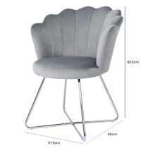 Vestal Fabric Accent Chair Ariel Shell Back In Silver