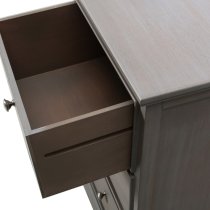 Denver Pine Wood Bedside Cabinet With 3 Drawers In Taupe