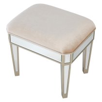 Berlin Mirrored Dressing Stool In Champagne