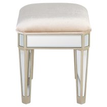 Berlin Mirrored Dressing Stool In Champagne